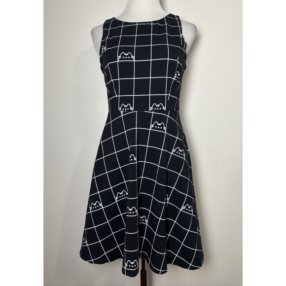 Pusheen Dresses & Skirts - Pusheen Fit and Flare Cat Dress Sz Medium Skater Whimsical Retro Cotton Stretch